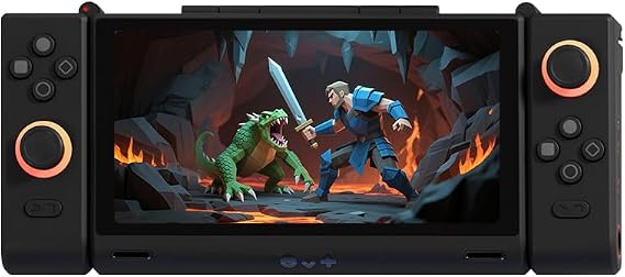 ONEXSUGAR Dual OLED Screen Handheld Game Console, with Snapdragon G3 Gen 3 Gaming Processor, 16GB + 512GB Storage,Android 14 ,Support Retro Games & Android Mobile Gaming (Black)