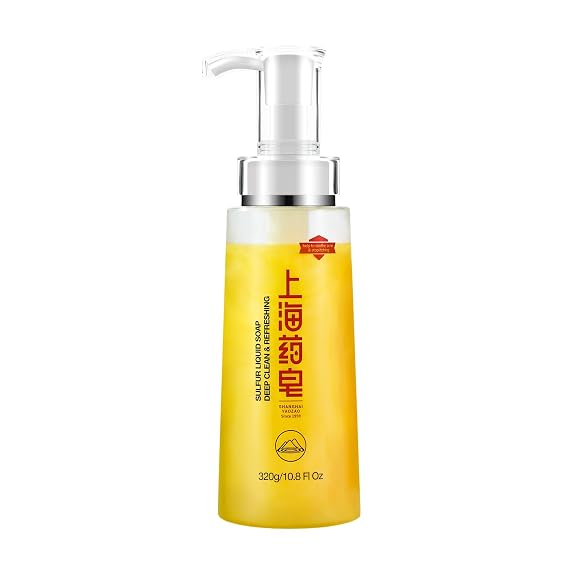 Bee & Flower Sulfur Soap Liquid Shampoo & Body Wash - Daily Head to Toe Skin Care Product for Men and Women - 10.8 Fl Oz - Pack of 1