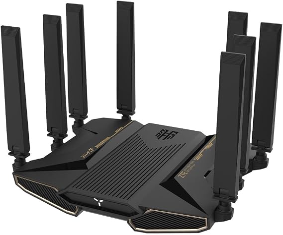 ZTE Wifi Router, Wireless LAN, Wi-Fi 7, High Speed, IPv6 Compatible, WPA3 Gaming Router, Dual 2.5 G Ports, Mesh, 11be 5764 + 1376 Mbps, MLO Multi-RU, 3-Story 4LDK Inazuma BE7200Pro+ Black