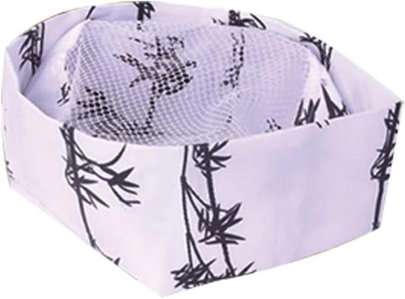 Gentle Meow Japanese Restaurant Sushi Bar Chef Hat White Bamboo Mesh Top Uniform Cap Cooking Hat