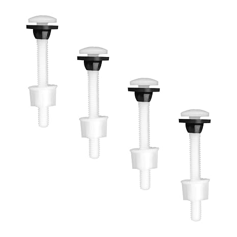 4PCS M10 Toilet Tank Bolts, Plastic Cistern to Pan Fixing Kit, WC Close Coupling Repair & Leak-Proof Sealing Set, Universal Fit for Two-Piece Toilets Bathroom Accessory
