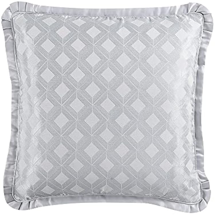 Croscill Mia Blue Pleated Euro Sham 26x26, Dusty Blue