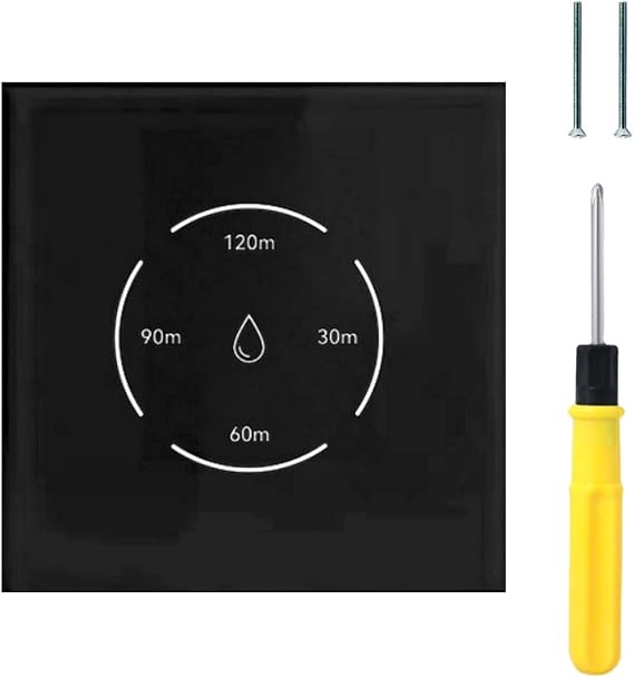 40A Immersion Heater Timer Switch 8000W Smart Water Heater Switches Touch Boiler Manual 4-Gear Timer 30/60/90/120Min Compatible with Alexa Google Home & SmartLife APP Tuya (Black)
