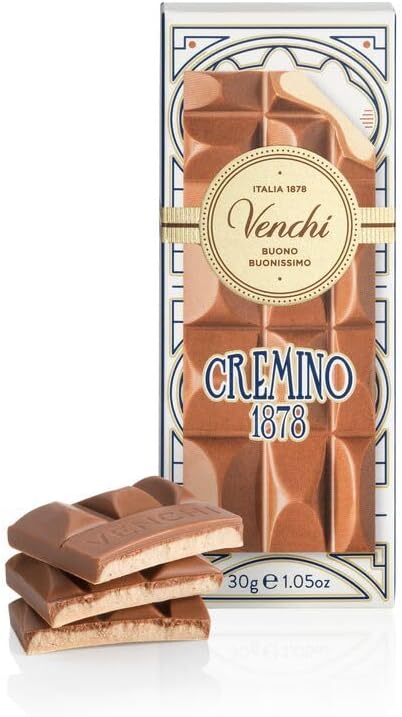 Venchi - Cremino 1878 Mini Chocolate Bar, 30 g - With PGI Piedmont Hazelnut Paste - Gluten Free