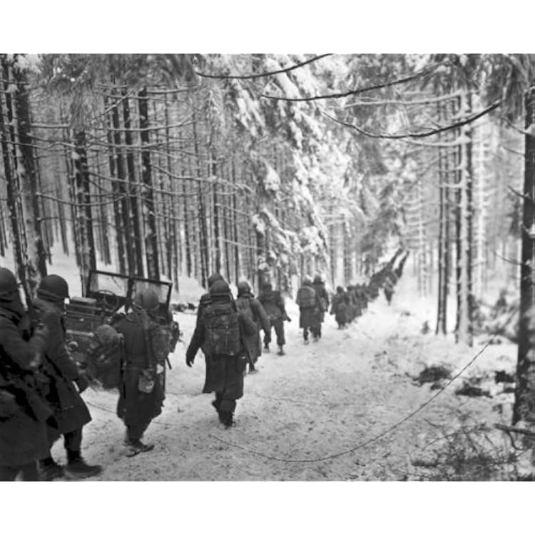Foppapedretti New 8x10 World War II Photo: 289th Infantry Regiment March in Snow L8