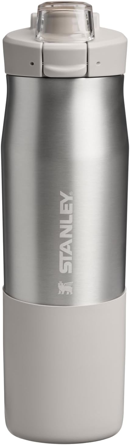STANLEY VitalizeTM Tempo Bottle 24 oz, Lightweight Water Bottle, Stainless Steel Ash