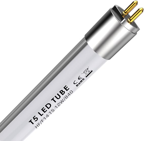 IHYCTV T5 LED Tube 549mm, F14T5CW, 22 Inch, 12W, 1550lm, Cool White 4000 K, Operates with Compatible ECG Ballast, G5 Socket, 140 Degrees, 1 Pack [Energy Class D]