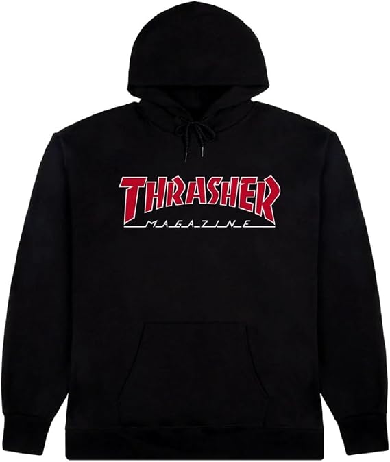 Outlined Hoodie - BLACK/RED