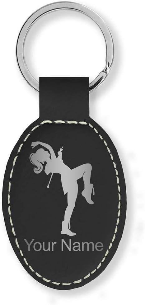 LaserGram Oval Keychain, Majorette, Personalized Engraving Included