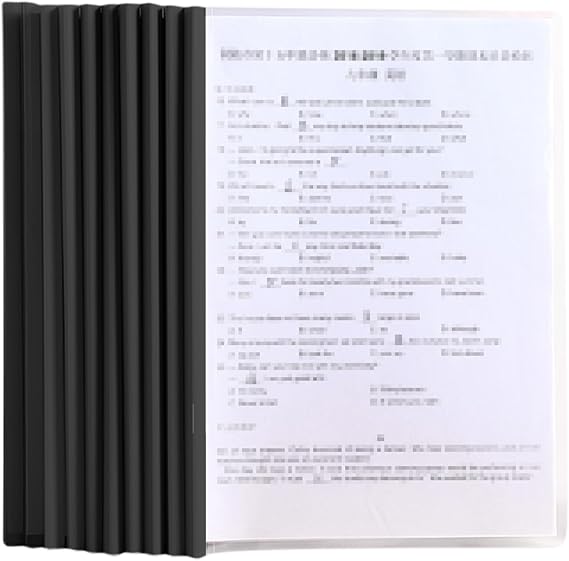 A4 Report Covers with Sliding Bar, 10 Pack Sliding Bar Binder, Clear Report Covers, Capacity 150 Sheets, for School Office Documents Classification