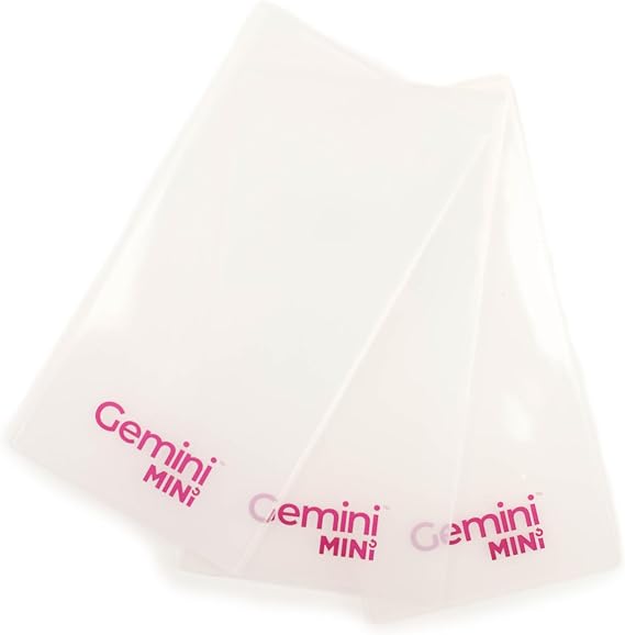Crafter's Companion Gemini Mini 6" x 3" Die Cutting Machine Replacement Accessories-Plastic Folders-Pack of 3, Clear