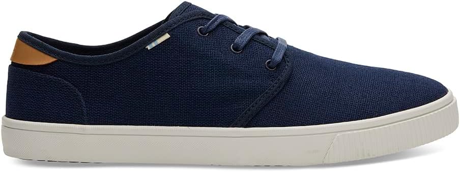 TOMS Womens Low-top Sneaker, Navy Heritage Canvas (Vegan), 8 US