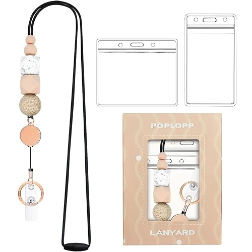 Retractable Lanyards for ID Badges and Keys with 2 Waterproof Card Holders