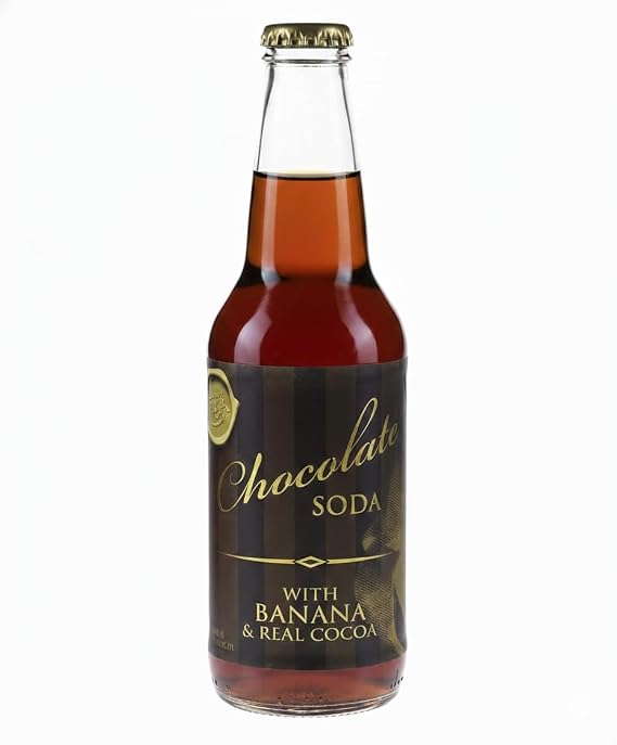 Rocket Fizz Chocolate Banana Soda Flavor | Cane Sugar | Craft Soda Pop Drinks | 12 oz in Glass Bottle (Single Bottle)