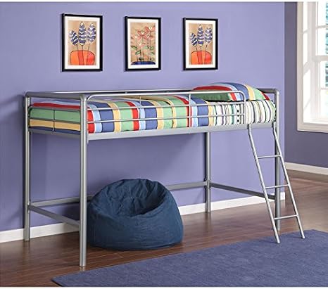 DHP Junior Loft Bed Frame With Ladder, Multifunctional Space-Saving Design