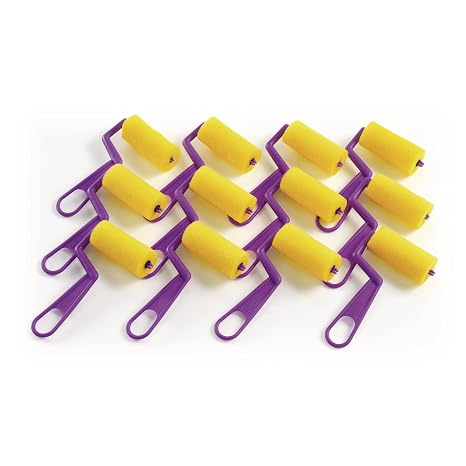 Colorations - FRS Foam Paint Rollers Multipack for Young Artists Paint Supply Painting Tools (Pack of 12)