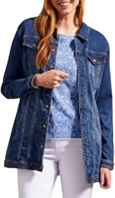 Tribal womens Classic Fit Comfort Stretch Denim Jacket Regular and Extended Lengths