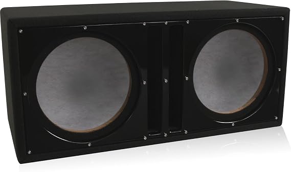 BELVA Dual 10-inch Car Ported Subwoofer Box 3/4-inch MDF Prelined Polyfil Includes Custom Blue Baffle [BBX210BK] | 3/4-inch MDF Prelined Polyfil Includes Custom Blue Baffle [BBX210BK]
