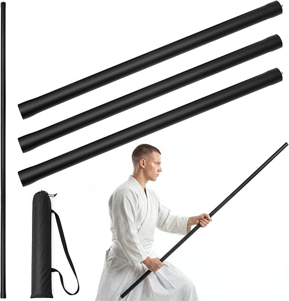 Silipull 4ft & 6ft Collapsible Foam-padded Bo Staff, Safe Martial Arts Training & Practice Stick for Beginners, Escrima & Yoga, Portable with Carry Bag