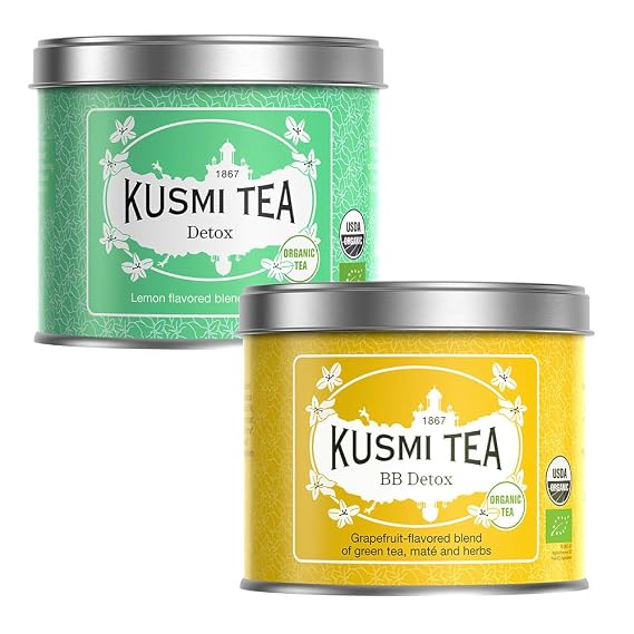 Kusmi Tea - BB Detox + Detox - Organic Green Tea - Loose Leaf - 2 x 3.5 oz Tins