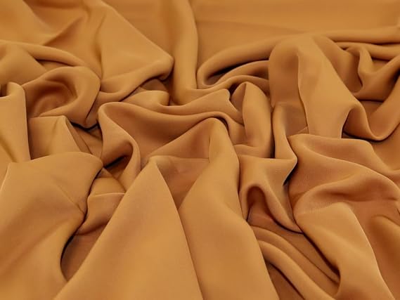 Minerva Nida Polyester Crepe Fabric Camel - per Yard