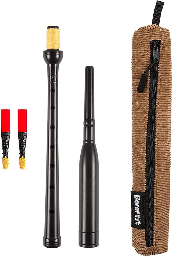 Frazer Warnock Standard Bagpipe Practice Chanter for Scottish Highland Bagpipes, 2 Quality Reeds, Breathable Case and Reed Tube Bundle