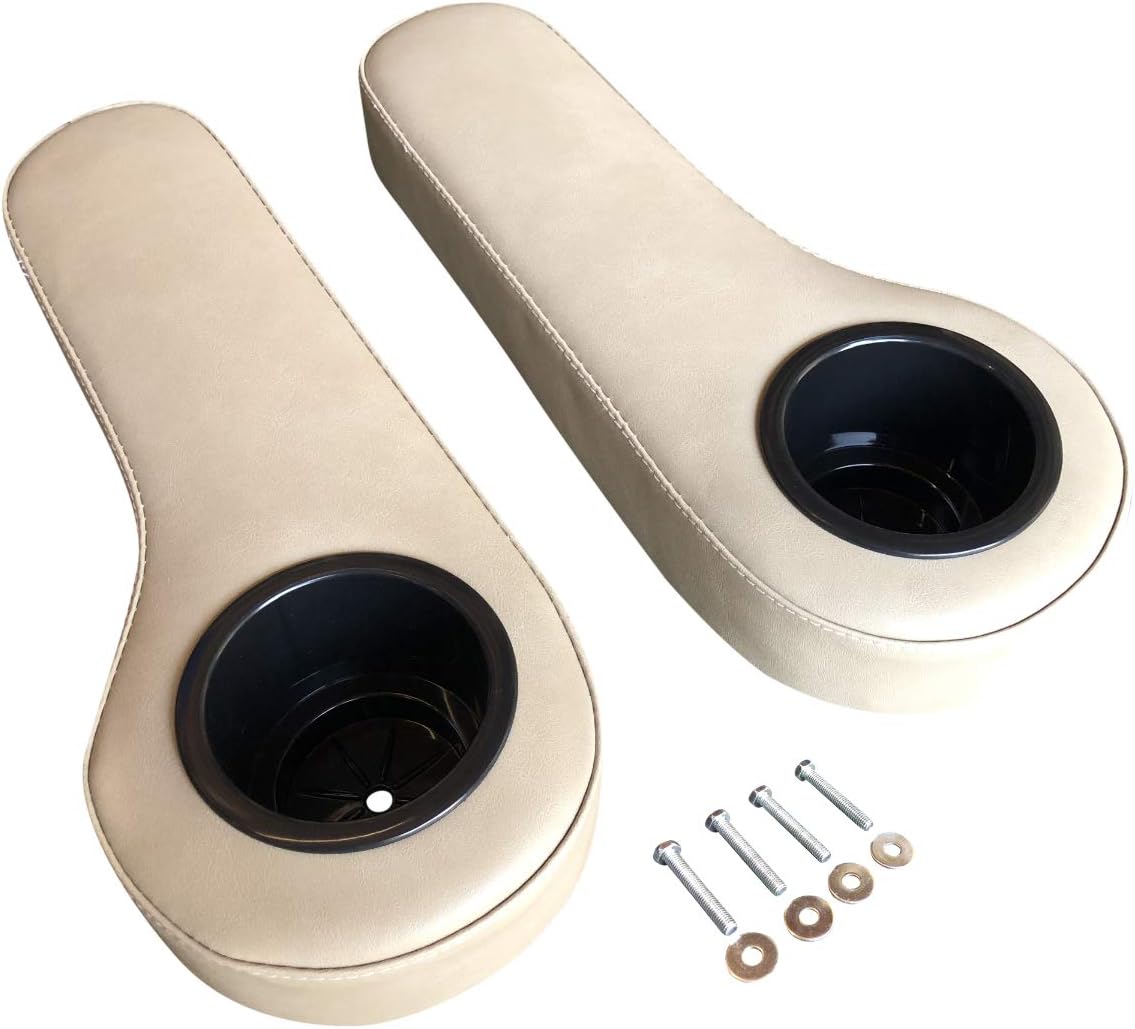 Performance Plus Carts Club Car Precedent Golf Cart Rear Seat Arm Rest Cushion Cup Holder - BeigeBuff