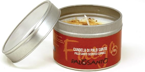 PALOSANTO - Scented Candle with Palo Santo Essential Oil and Vegetable Wax - Incense Candle - Ideal as a Fragrance and Purifier for environments - Handmade in Italy