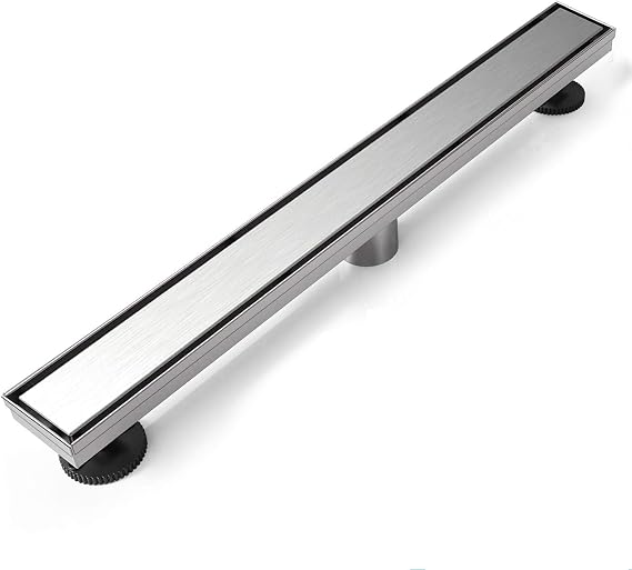 SaniteModar Linear Shower Drain with Flange, Tile Insert 2 in 1 Panel Showe Drain 36 inch, Shower Floor Drain for Bathroom