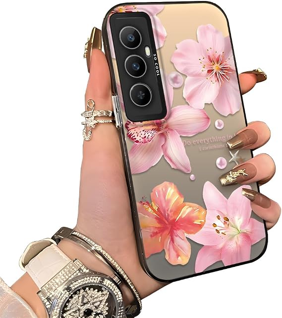 Realme C65 4G ile Uyumlu Kılıfı Akrilik Arka Silikon Kenarlı Darbe Koruyucu Telefon Kılıfı