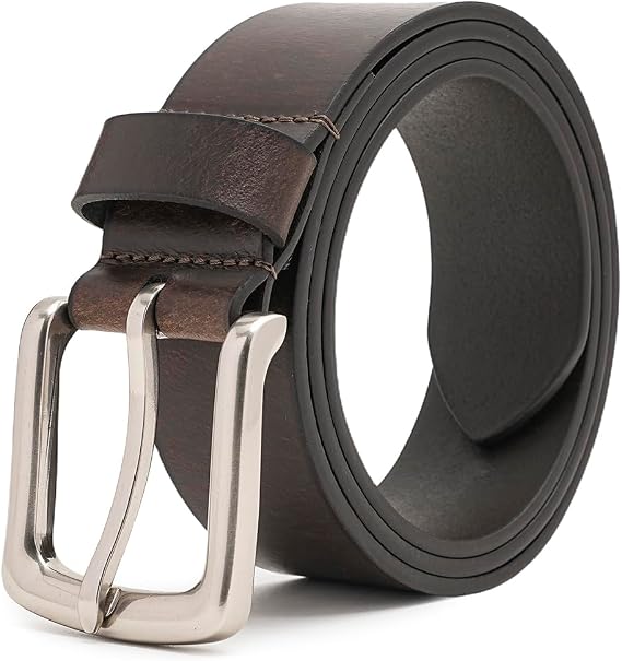 Fabio Valenti Mens Casual Genuine Leather Jeans Belts 1 1/2" Wide Work Belt for Men