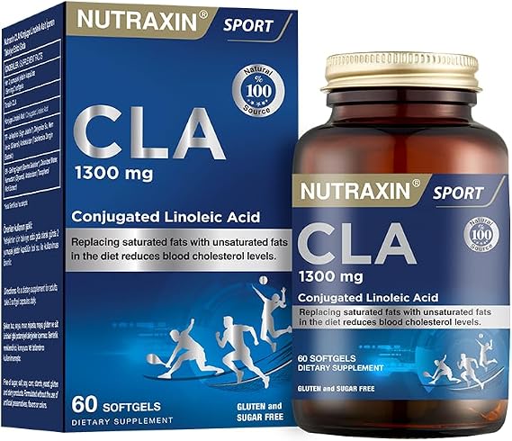 Nutraxin Tonalin CLA 1300 mg | Konjuge Linoleik Asit | Kas Kütlesi Koruyucu | 60 Yumuşak Kapsül