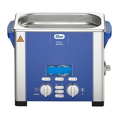 Elmasonic 103 3218 P30H Dual Frequency Ultrasonic Cleaner for Lab & Industrial Use with Digital Display, Four Modes, Heater, Drain & Timer, 0.7 gal Tank