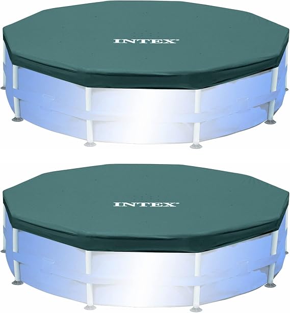 INTEX Pool Cover for 15ft Round Easy Set Above Ground Pools, 2-Pack