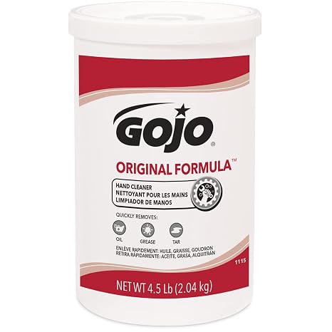 GOJO ORIGINAL FORMULA Hand Cleaner, Fragrance Free, 4.5 lb Heavy Duty Waterless Hand Cleaner Canister for GOJO Creme Style Dispenser 1115-06