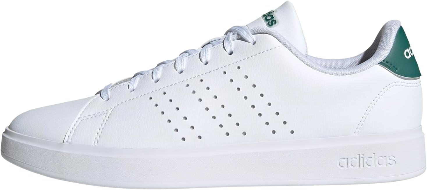adidas men's Advantage 2.0 Sneaker, White/Black/Collegiate Green, 9