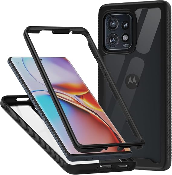 CBUS Motorola Edge Plus 2023 Phone Case Heavy-Duty Case for Motorola Edge Plus 2023 - Firm Grip - Shockproof Full Body Protection (Black)