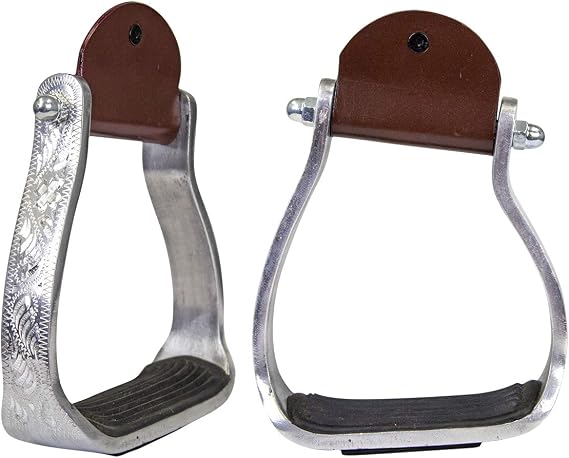 Tahoe Tack Angled Engraved Knee Relief Western Show Stirrups