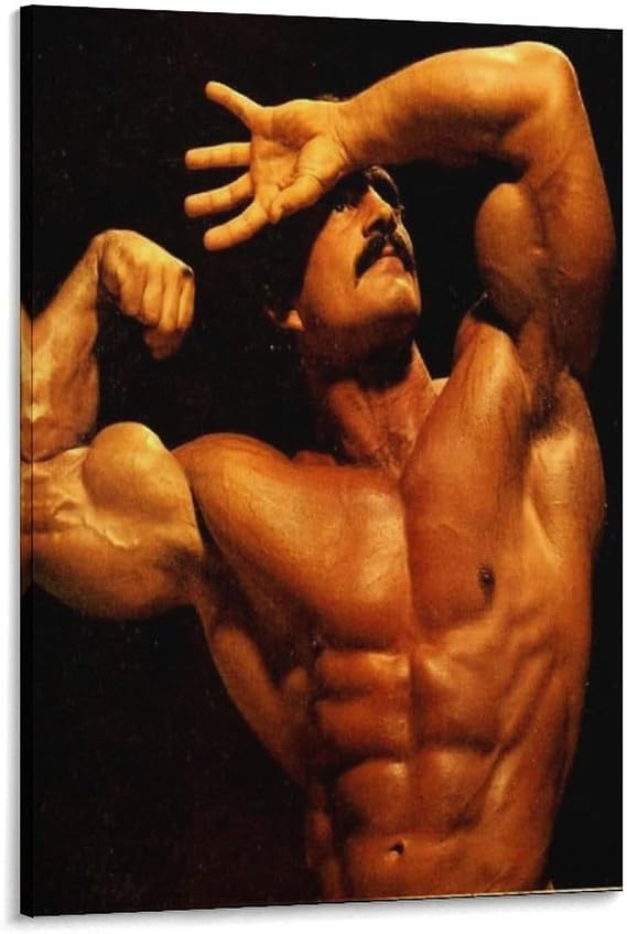 MOJDI Bodybuilder Mike Mentzer Gym Decor Poster Canvas Wall Art Motivatie Painting72 Canvas Painting Posters And Prints Wall Art Pictures for Living Room Bedroom Decor 08x12inch(20x30cm) Frame-style
