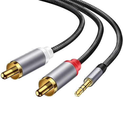 Rocoren 3.5mm AUX Jack to RCA Hi-Fi Ses Kablosu 5 Metre