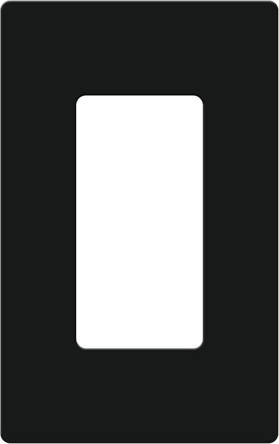 Lutron CW-1B-BL Claro Single Gang Rocker Wallplate, Black