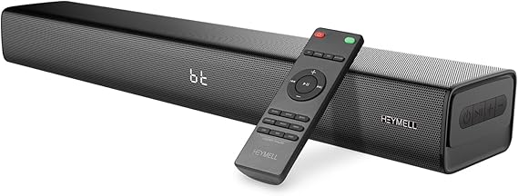 120W 2.1ch Compact Bluetooth Soundbar for PC Built-in Sub, OPT/Aux | Small L60cm Soundbar for TV/Monitor/PC/DVD/Projector. Painted Finish+Dual Steel Mesh, 3-Level Voice Enhancer, Wall Mount.