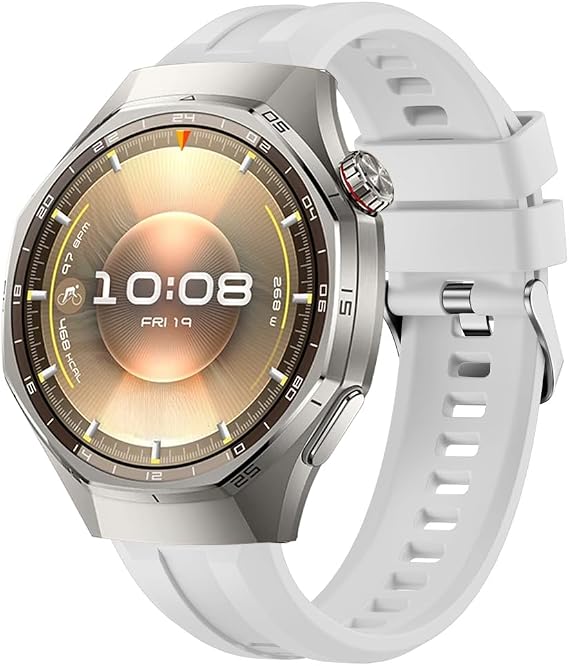 Sneezy Huawei Watch GT6 Pro 46mm İle Uyumlu Spor Silikon Metal Tokalı Soft Saat Kordonu
