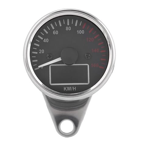 Universal 0~160KM / H Motorcycle Digital LED LCD Speedometer Tachometer Speed Gauge Retro Chrome