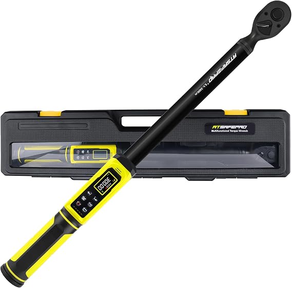 ATsafepro Digital Torque Wrench-1/2-Inch Drive & 5.1-340Nm (3.8-250.8 ft-lb), Heavy Duty Torque Wrench with Buzzer, 5 Units, 2% Accuracy for Trucks & Machinery