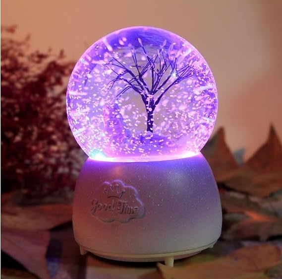 General Lapidaria Tree Themed Illuminated Musical Sprayed Snow Globe Large Size