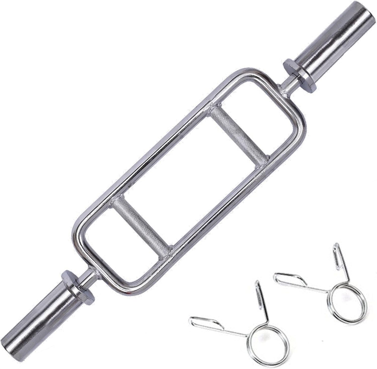 34" Barbell Olympic Triceps Bar Max Capacity 200LB, Barbell Chrome Tricep Hammer Curl Weight Bar For Exercise Fitness Home Squats, Deadlifts, Shrugs Silver,Not Included Dumbbell