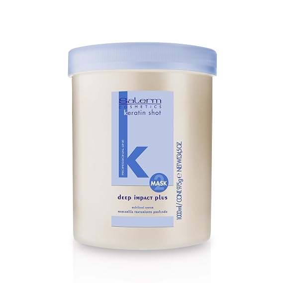 SALERM - Hydrating Hair Mask - Deep Impact Plus - 1000 ml - Deep Hair Hydration - For Use After Keratin Shot + Keramix Treatment - Smooth and Straight Hair