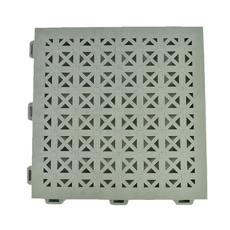 Greatmats StayLock Tile Perforated, Light Gray, 0.5 in. x 1x1 Ft.