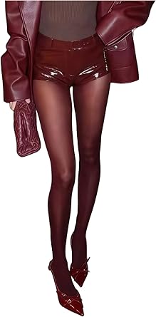 WDIRARA Women's Sheer Tight High Waisted Stockings Party Club Pantyhose